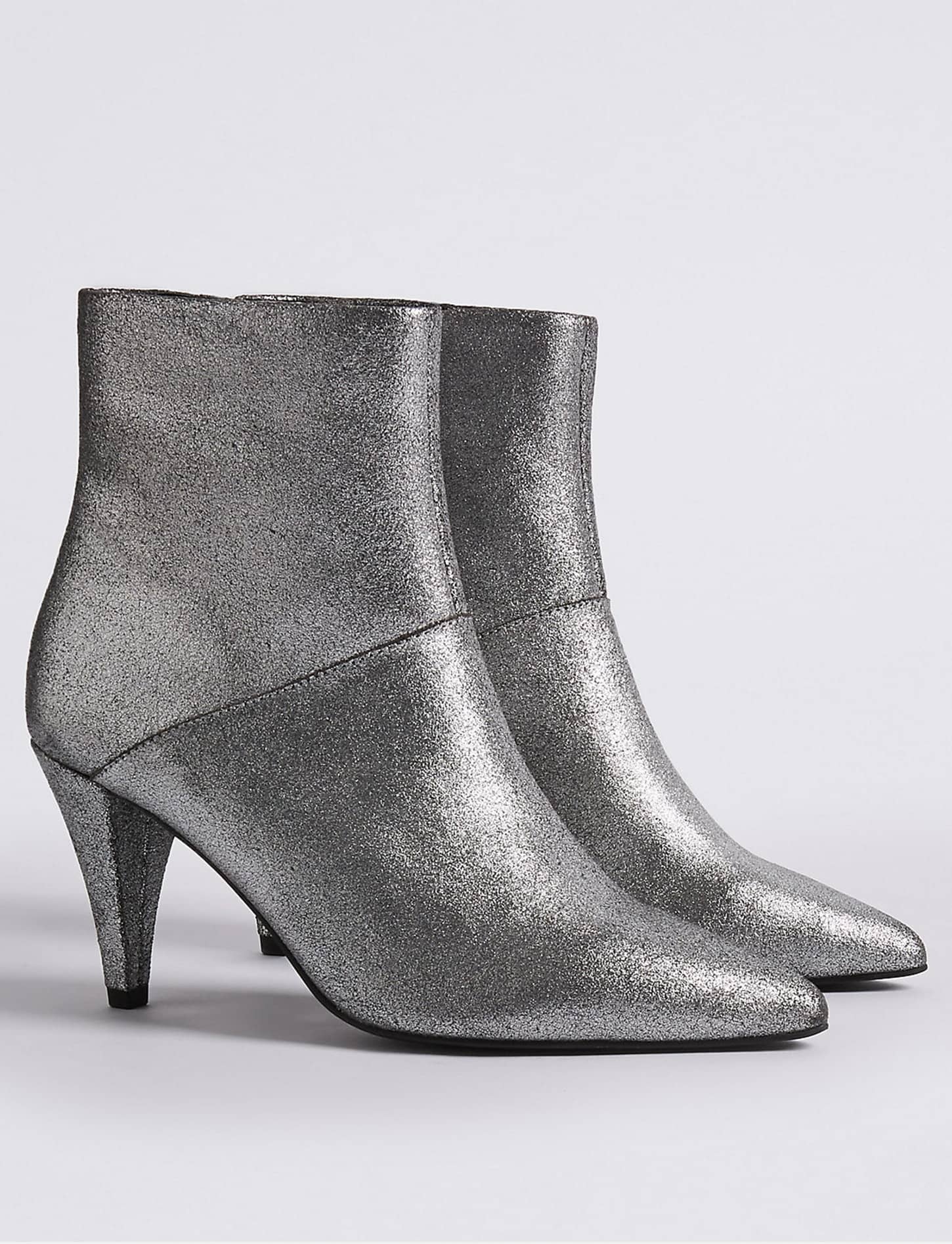 M&S leather silver boots